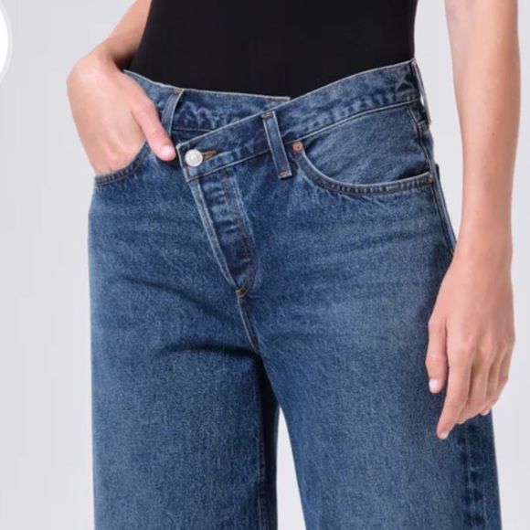 NWT AGOLDE Barrel Leg Criss Cross Jean size 26 in Form Wash - Picture 4 of 11